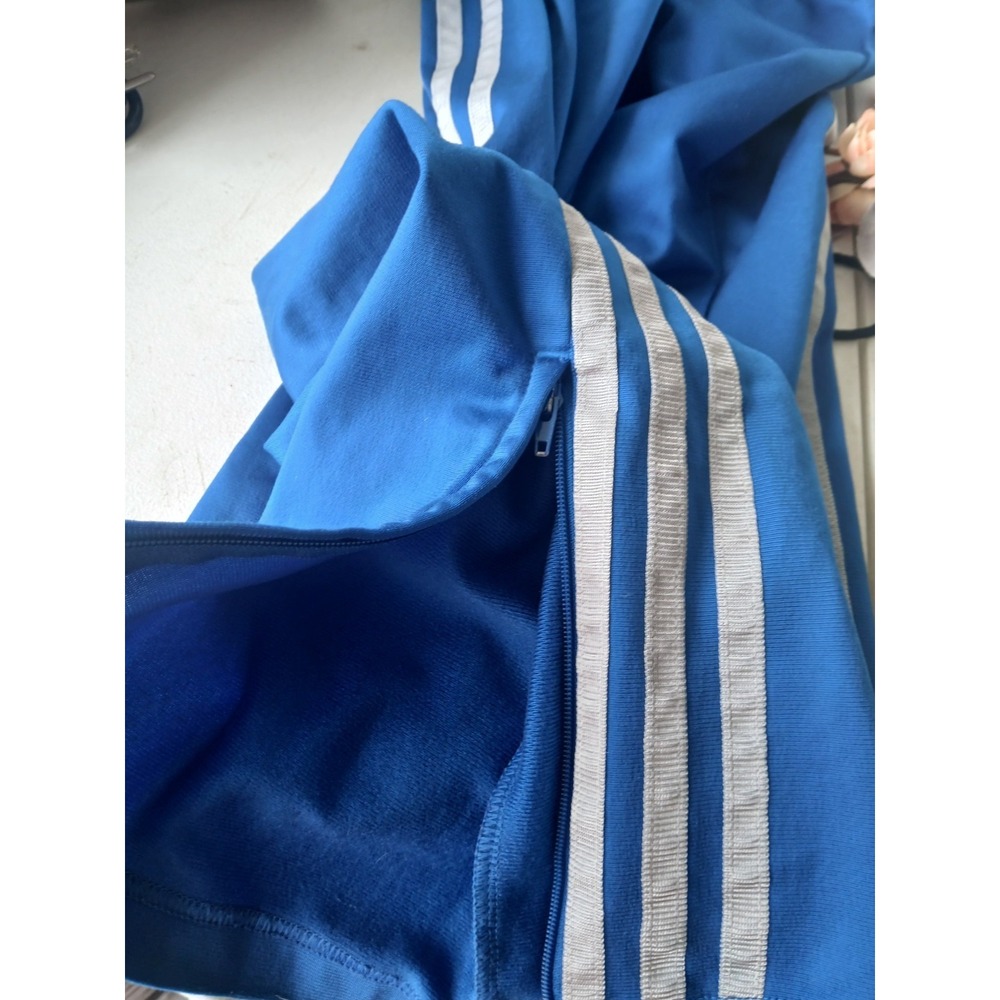 Adidas Vintage Original Track Beckenbauer Satin Pants Streetwear Blue Medium - Picture 9 of 12